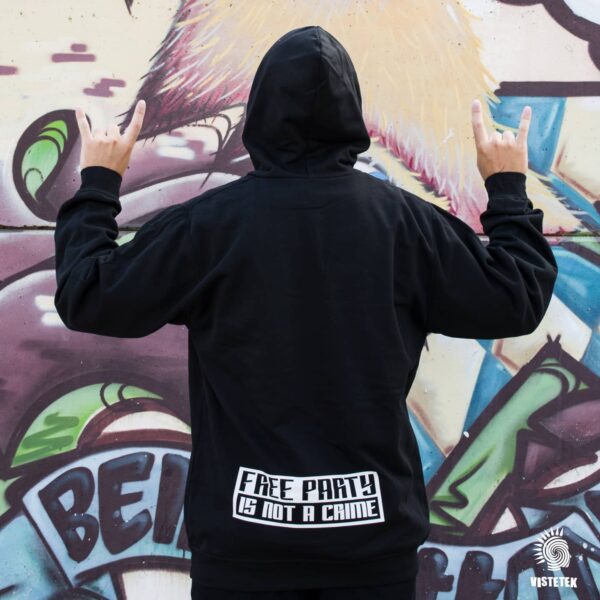 Sudadera espiral tekno + free party is not a crime - Imagen 3